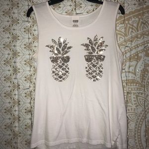 PINK Victoria Secret Pineapple Sequin Tank Top